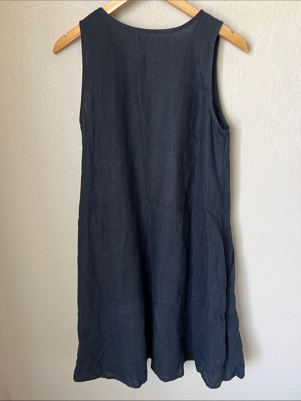 Pyne & smith black European flax linen sleeveless dress S - Picture 7 of 8